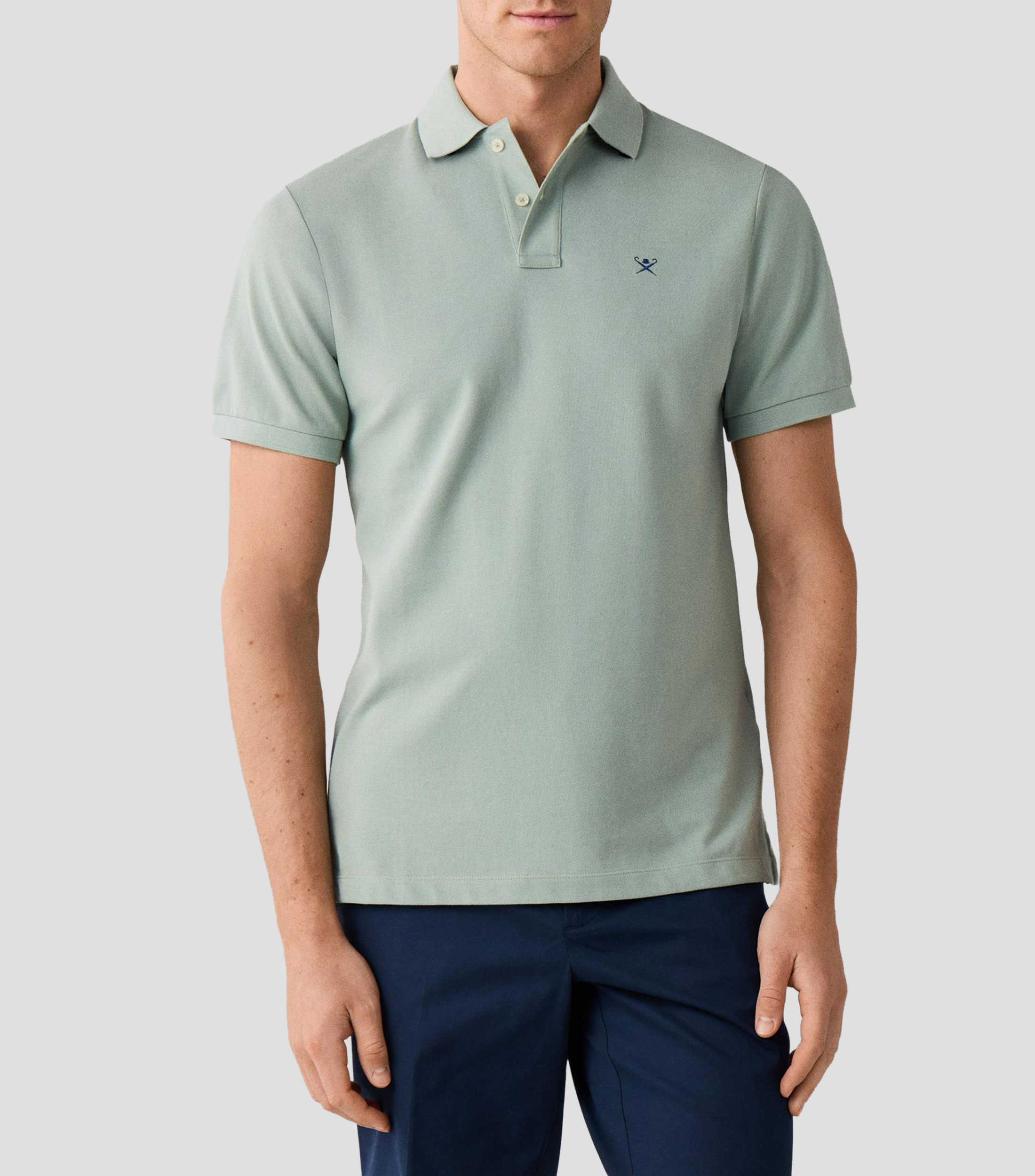 Playera tipo polo manga corta lisa Hombre